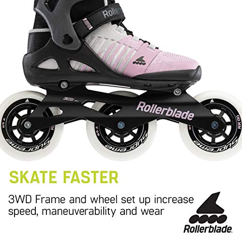 Rollerblade Macroblade 110 3Wd Womens Adult Fitness Inline Skate, Grey And Pink, Performance Inline Skates, 6.5 #TOP4