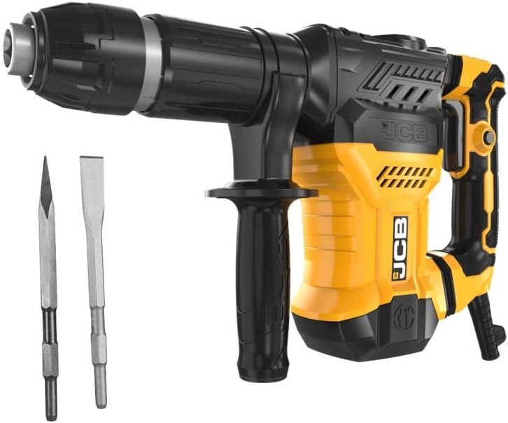 Groz Jcb Professional 1300W, 5 Kg Demolition Hammer,17Mm Hex Shank | 1300W Breaker Machine 3500Bpm & 18J Impact Energy | Jcb Electric Hammer Drill For Chipping, Chiseling,Light Demolition Work, Black