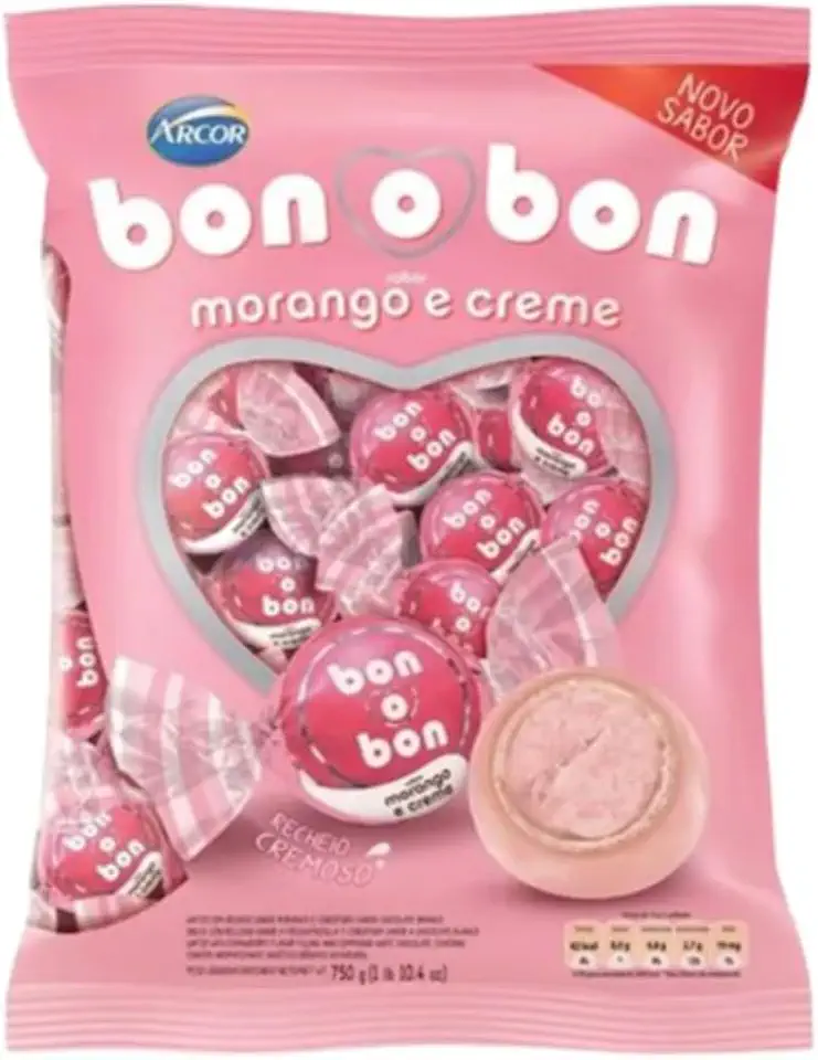 Genérico, Bombom Morango Creme 750g Recheio Cremoso