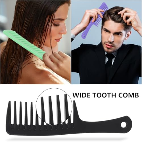 6 Peines de Dientes Anchos y Finos Multicolor 9.3x2.4 in miniatura 6