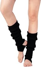 Fashion Yoga Socks for Women Girls Workout Socks Toeless Training Dance Leg Warmers (Black)