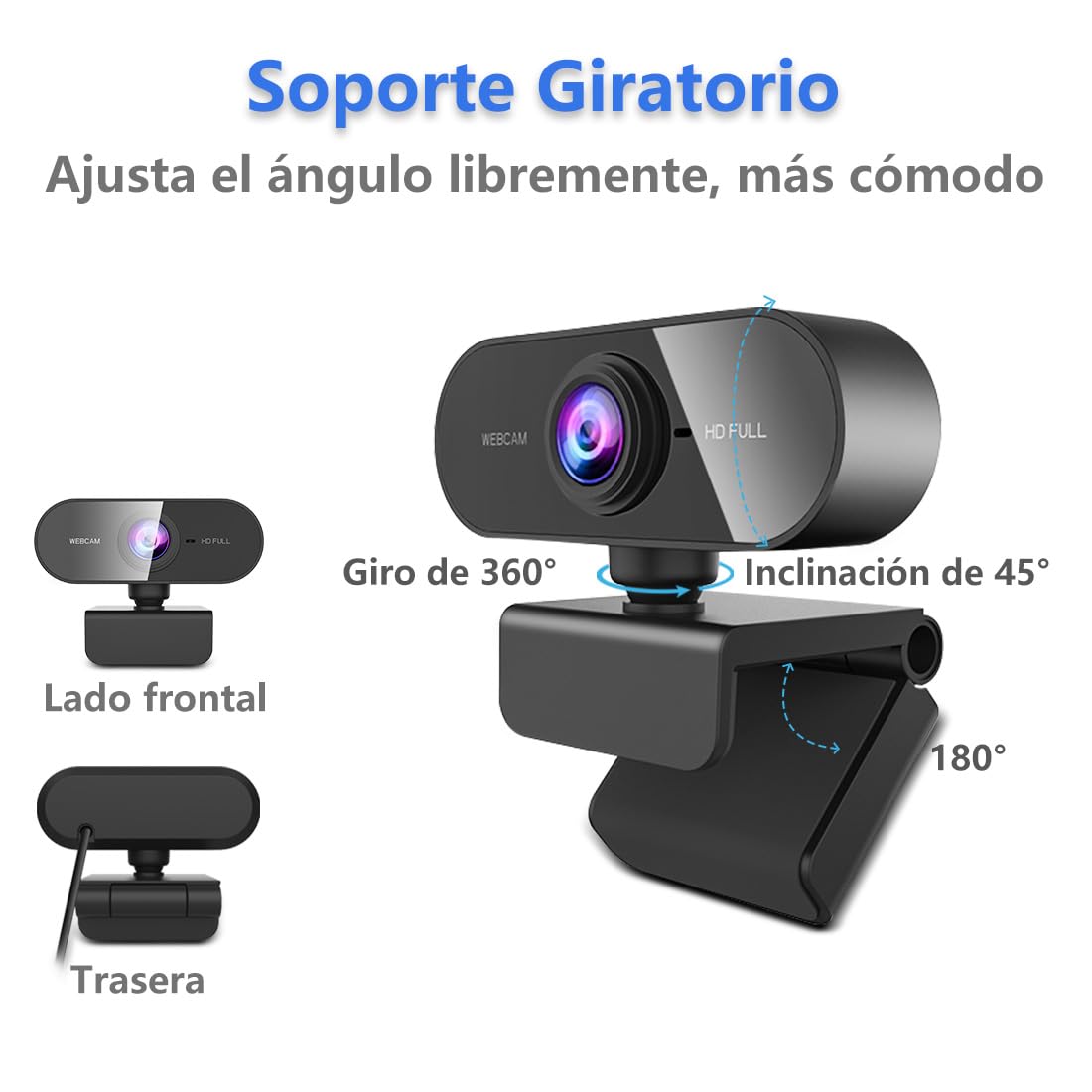 DDKJ Webcam con Microfono-Web CAM 1080p HD Autofocus,Camara Webcam para PC/portátil,Camara USB Plug and Play,Camara Ordenador para Windows/MacOS/Linux,para Videoconferencias/Gaming/Conferencias
