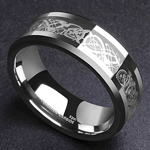 Image of MEENAZ Stainless Steel Stylish dragon celtic proposal Couple band thumb Silver Platinum Black combo Finger Ring for Men Mens gents unisex Boys Boyfriend MEN RINGS-AM060