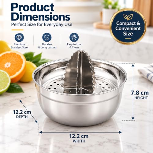 Image of stainless steel manual citrus juicer hand cold press lemon and orange juicer and squeezers with Round Bowl Big size 500ml (Type 6)