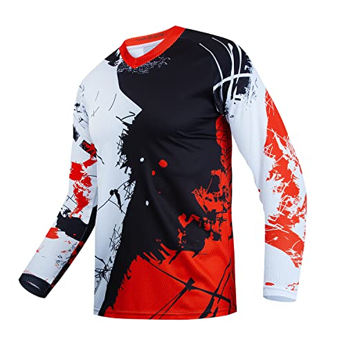 Mens Dirt Bike Jersey MTB Cycling Jersey Long Sleeve Men Motocross Shirt