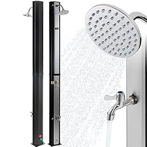 Arebos zonnedouche 35 l | 217 cm | regelbare watertemperatuur tot 60 graden | met voetdouche en draaibare douchekop.