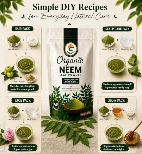 Image of Neem Powder (200g), 100% Pure Neem Leaf, Azadirachta Indica for Face Pack, Skin Care, Hair Growth, Dandruff & Internal Consumption, Traditional Household Uses, Ayurvedic Vembu