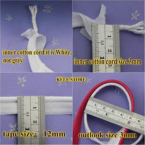 Vovolo Premium Quality 50Yards Crafts Maxi Piping Trim, 1/2" Inches Wide Single Fold Bias Tape, Welting Cord, Cotton Polyester Mixed For Sewing, Trimming, Upholstery (13-Grey) #TOP3