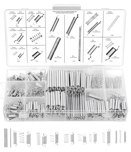 Ressort de Compression et Traction,200 Ressorts de Différentes Spécifications, 20 Tailles de Ressorts,Convient pour Outils, équipement, Voiture