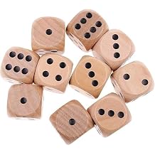 10Pcs Wooden D6 Dice Set, 20mm Round Corner, 6 Sided Gaming Dice for Adults Standard Game Dice