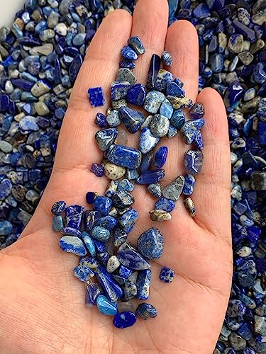 Image of GAF TREASURES 2 oz Lot Natural Semi Tumbled Gemstone Chips, Crushed Mini Crystals, Undrilled Crystal Chips (Lapis Lazuli)