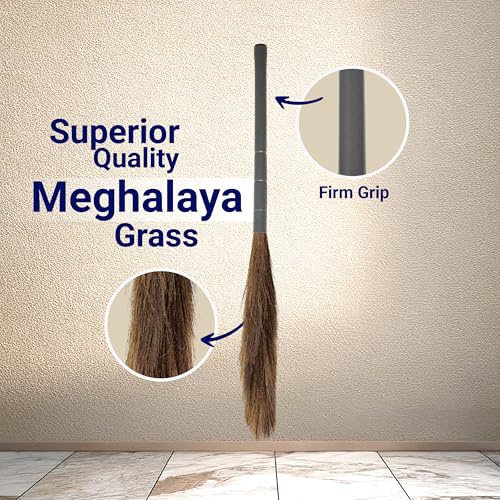 Image of Chakaachak Grass Floor Broom for Home Cleaning | Natural Meghalaya Fibers | Strong Bristles | Lightweight Long-Lasting Jhadu | for Hard, Tiles, Marble & Wooden Surface Sweeping