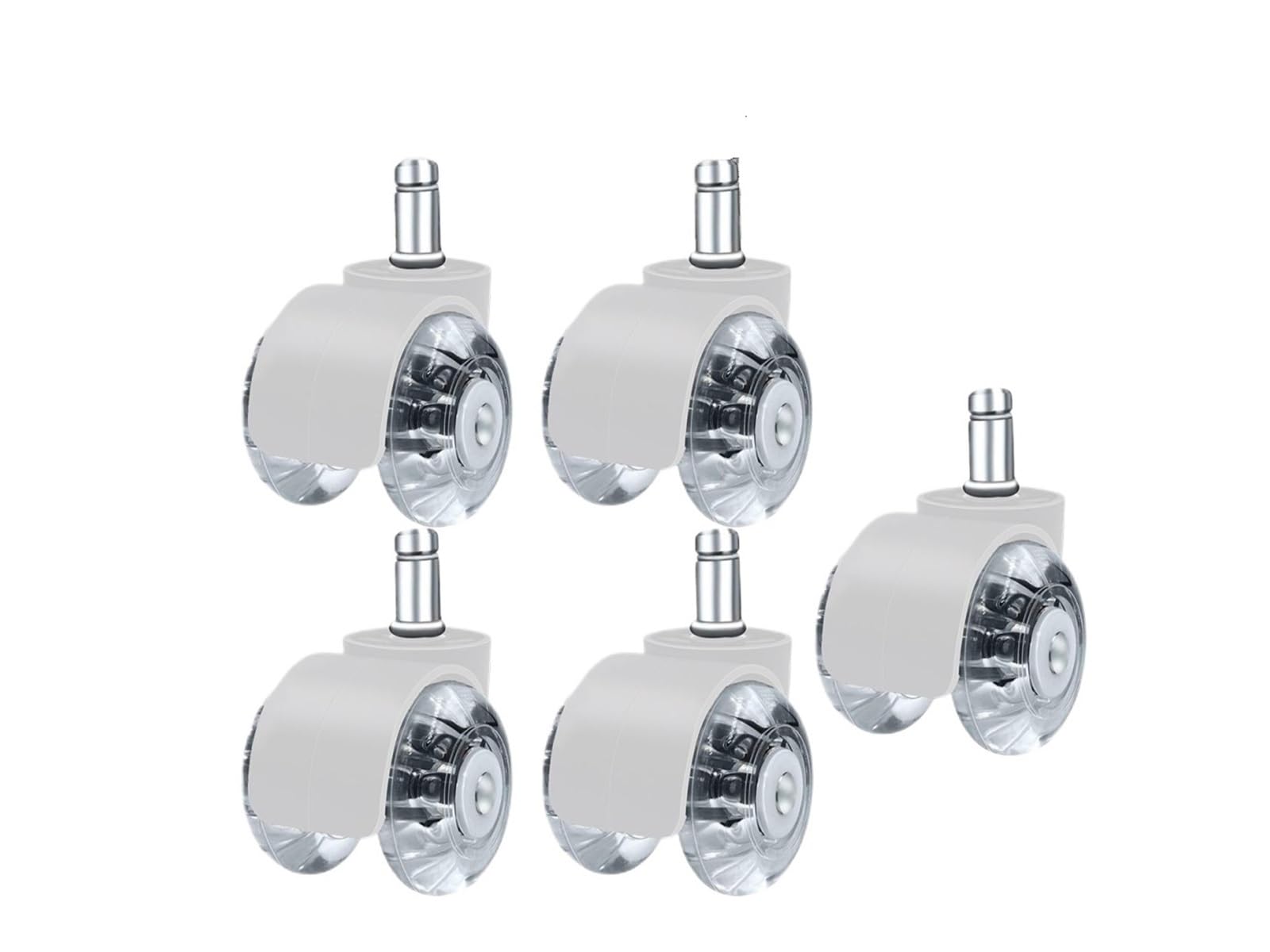 Ruedas universales de repuesto for silla ordenador oficina, 5 uds., 2 pulgadas(White A)