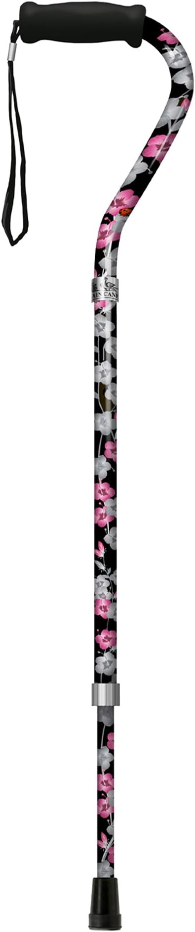 Main Cain Designer Cane Adjustable Shepherd Cane, Pink Cane, Infatuation