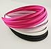 Hixixi 20pcs pack Girls/Women Diy Satin Fabric Ribbon Headbands Width 10mm(5 Black 5 Wihte 5 Pink 5 Rose Color/set)