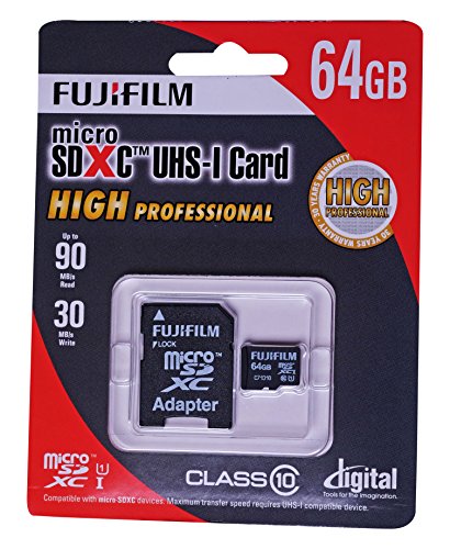 Fujifilm Micro SDXC 64 GB High Professional C10 UHS-I Memory Card with SD-Adaptor EU
