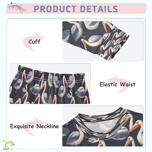 Pajama Sets Long Sleeve Pelican Cute Pattern Soft Comfy Sleepwear 2 Piece PJS 3-8T4