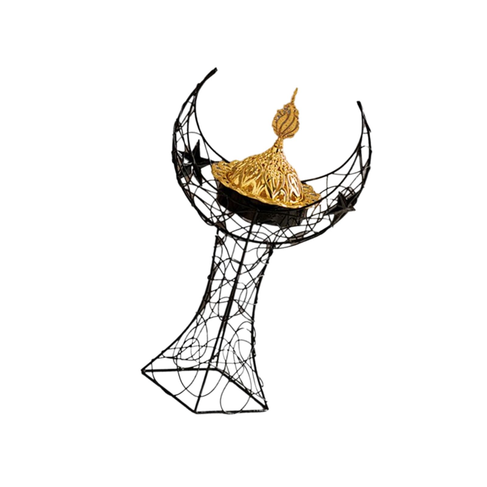 Tsophreniq Middle Eastern Styles Metal Tower Incenses Burners with Lid for Muslims Islamics Handheld Aromatherapies Furnaces Middle Eastern Incenses Burners