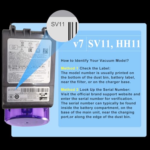 Premium 21.6V V7 Battery Replacement for Dyson V7 Battery Replacement SV11 Motorhead Animal Trigger Car+Boat Fluffy Allergy Cordless Vacuum Cleaners