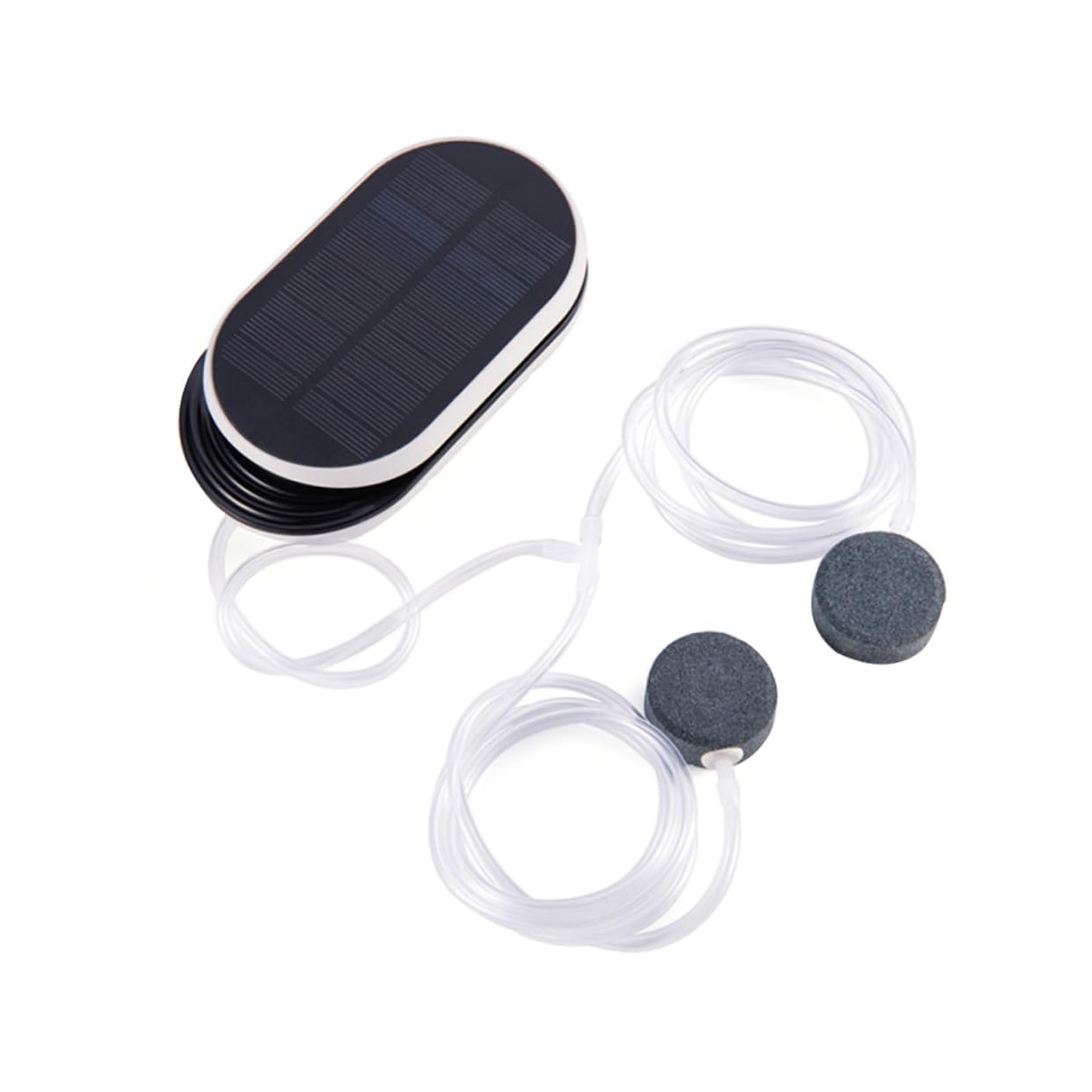 Solarbetriebene Aquarium Luftpumpe mit 3 Modi, 3600mAh, Schwarz