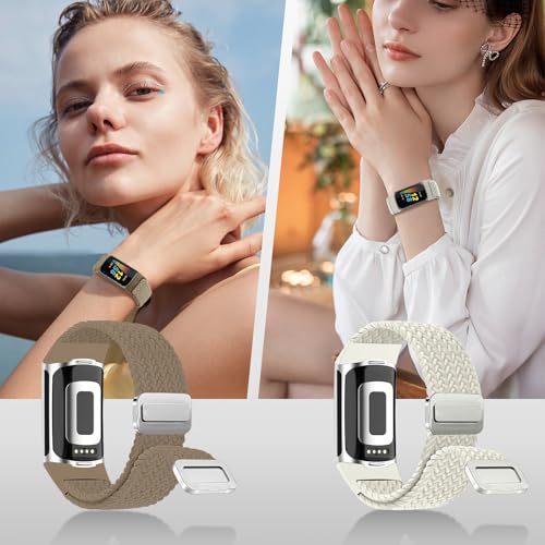 Correa tejida compatible con Fitbit Charge 6 y 5 miniatura 6