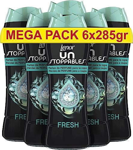 Lenor Unstoppables Perlas Suavizante de Perfume para la Ropa, 127 Lavados (6 x 285 g), Potenciador …