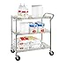 Seville Classics UltraDurable NSF Commercial Heavy Duty Metal Rolling Utility Cart, w/ Steel Shelves, Handle Bar for Restaurant, Garage, Warehouse, Kitchen, Office, Top Shelf (36