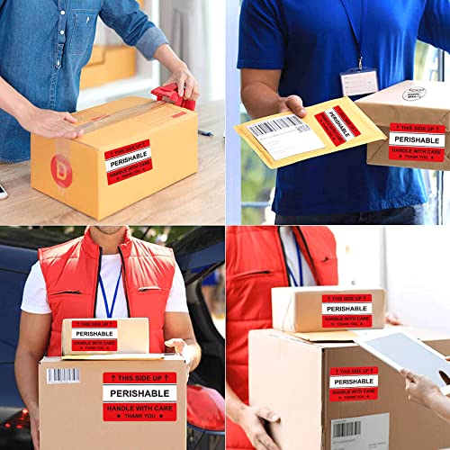 Red Waterproof Perishable Handle With Care Labels This Side Up Sticker -2X3 Handle With Care Thank You Stickers Shipping Mailing Warning Packing Labels 250 Pcs Self Adheisve Fragile Stickers #TOP5