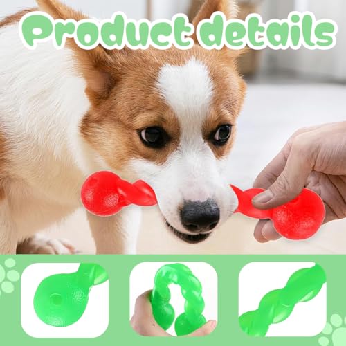 JUGUTA 2 Stück Hundespielzeug Für Zähne, Kauspielzeug Hund Unzerstörbar, Hundespielzeug Gummi, Gummi Spirale Kauknochen, Zahnungsstab Für Hunde, Für Zähne Reinigen Und Zahnfleisch Massieren