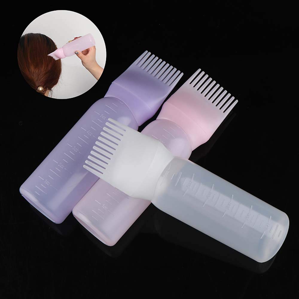Root Comb Applicator Bottle, 6 Ounce Applicator Bottle with graduated scale, for Hair Coloring, Hair Dye Bottle and Applicator Brush(white) : Beauty & Personal Care