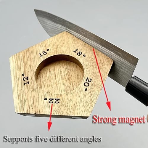 Rolling Knife Sharpener, 5 Magnetic Angle Base 12/15/18/20/22°, Roller Knife Sharpening System for Pocket Knife, Kitchen Knives, Chef Knife Set (SET-B)