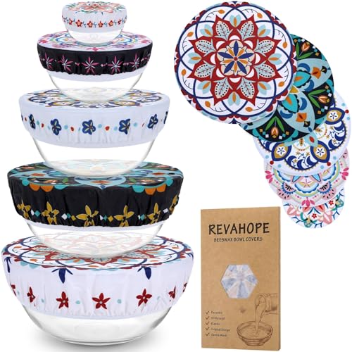 5Pcs Reusable Beeswax Elastic Bowl Covers for Bread Proofing and Food Cover - image 1