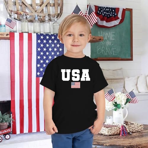 Image of 4th of July Shirts Toddler Boys Girls American Flag USA T-Shirt Kids Patriotic Tee Tops