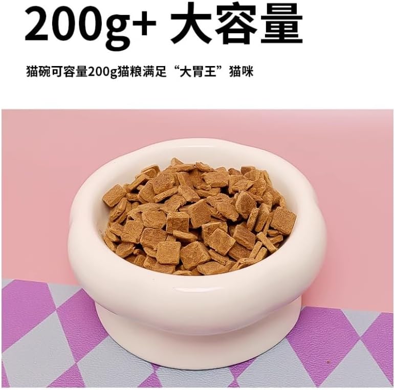 Custom Ceramic Pet Bowls,Personalized Photo Elevated Cat Food Bowl,Prevent Neck & Whisker Fatigue,Pet Birthday Party Gift