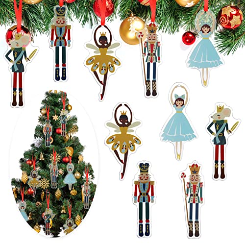 Weysat Christmas Nutcracker Decoration Set Nutcracker Ornaments for Tree Mini Princess Ballet Mouse King Soldier Figures for Xmas Tree Outdoor Party (Acrylic Vivid Style, 20 Pieces)