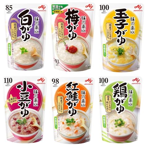 白がゆ 梅がゆ 玉子がゆ 小豆がゆ 紅鮭がゆ 鶏がゆ 6種 アソート 250g おかゆ レトルト 非常食 備蓄 仕送り お粥 かゆ パウチ 常備食【商標登録番号 第6585805】 (6種各6, アソート)