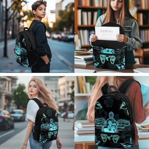 Talayituse Turtle Hibiscus Backpack Set with Lunch Bag Pencil Case Water Bottle Sleeve Keychain, 5 Pcs Kids Schoolbags Set Kindergarten Elementary Middle School Book Bags Daypack for Teen Boys Girls2