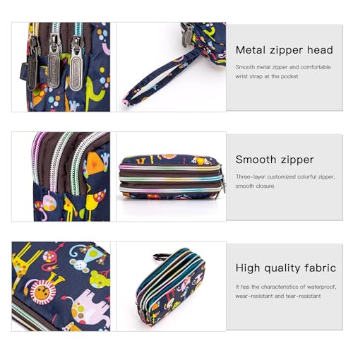Image of BIAOTIE Large Capacity Wristlet Wallet - Women Printed Nylon Waterproof Handbag Clutch Purse