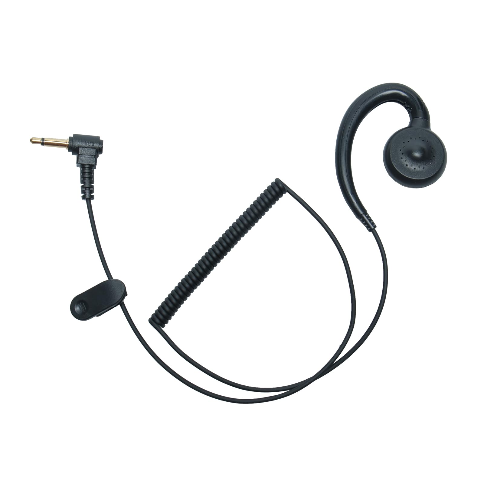Auriculares de vigilancia suaves en forma de C de 3,5 mm para escuchar solo escucha, auriculares de vigilancia para micrófonos de altavoz de radio de 2 vías, paquete de 10