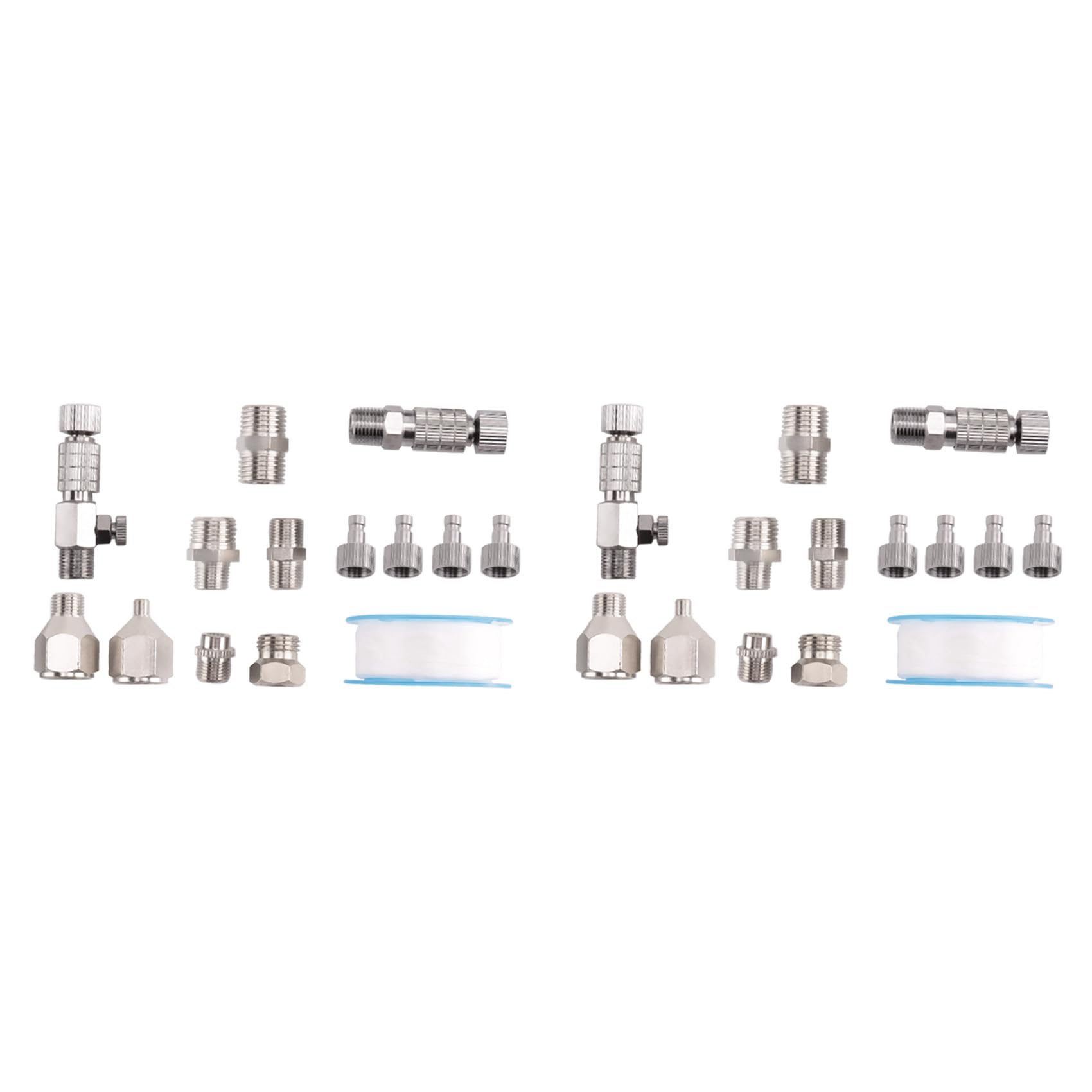 Jnchdghwa 28Pcs Airbrush Adapter Set, Airbrush Quick Release Disconnect Couplers, Airbrush Adapter Kit Fitting Connector Kit