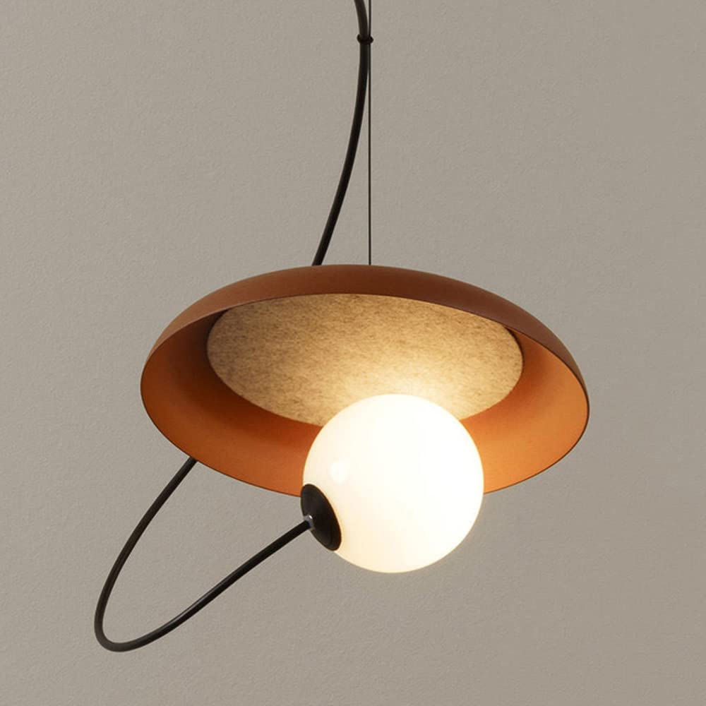 Lampe suspendue créative avec fixation ventouse magnétique en métal noir