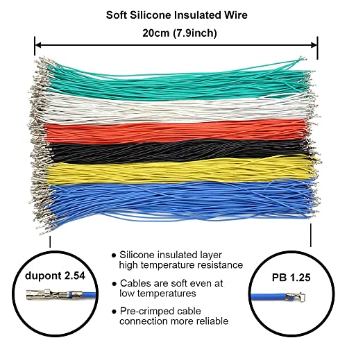 Kit de conectores PB1.25 a Dupont 2.54mm con cables 20cm miniatura 4