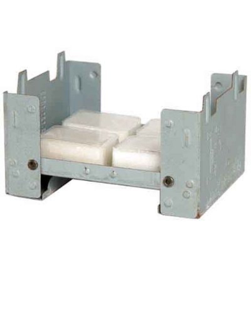 Mil-Tec Tragbarer Klappkocher m.Brennstoff klein - Stahl - Holzkohle - Brennstofftabletten