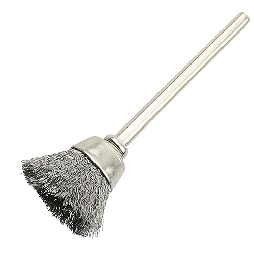 Miniatura 2 de 15 unids forma de taza 0.591 in cepillo de alambre de acero inoxidable óxido eliminación y pulido cepillo para Dremel herramientas rotativas