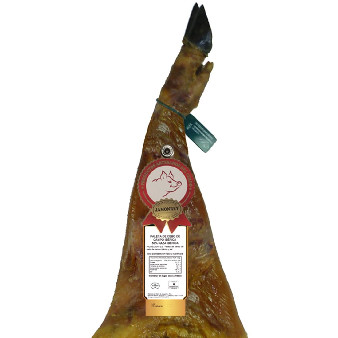 Paleta de Cebo de Campo Ibérica 50% Raza Ibérica ¨JAMONREY¨ -SIN CONSERVANTES NI ADITIVOS- (Elija su peso ideal), (Entregas 24/48 Horas) (PALETA DE 5,5 A 6 KG. (Pieza Entera))