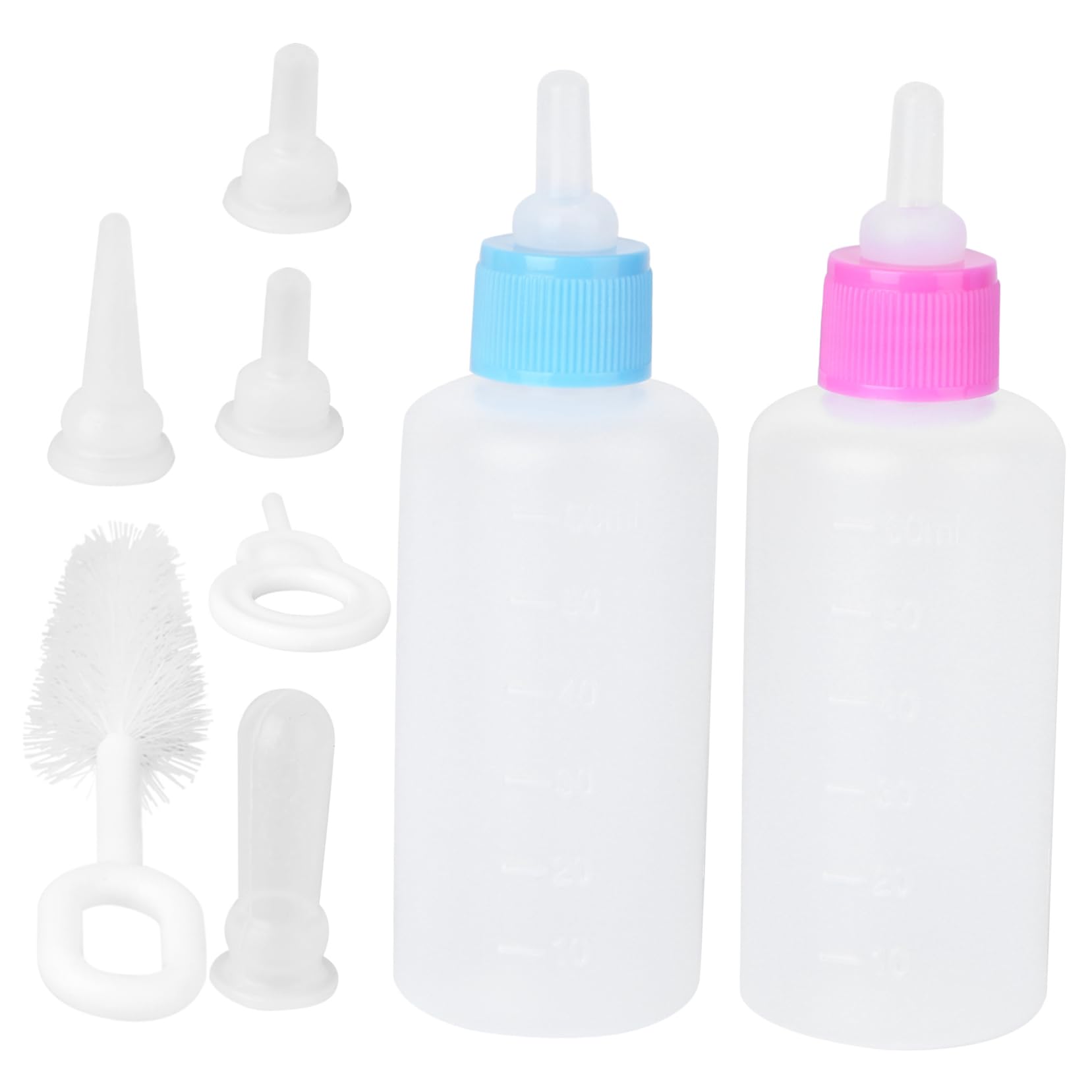 VANZACK Practical Pet Nursing Bottle Set 2 Sets Pet Feeding Bottles for Kitten Puppy Leak