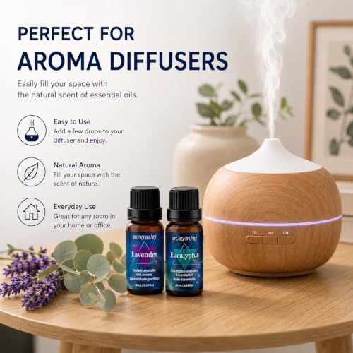 Image of BURIBURI Eucalyptus Lavender Essential Oil Set for Bath Bombs 2 Pack