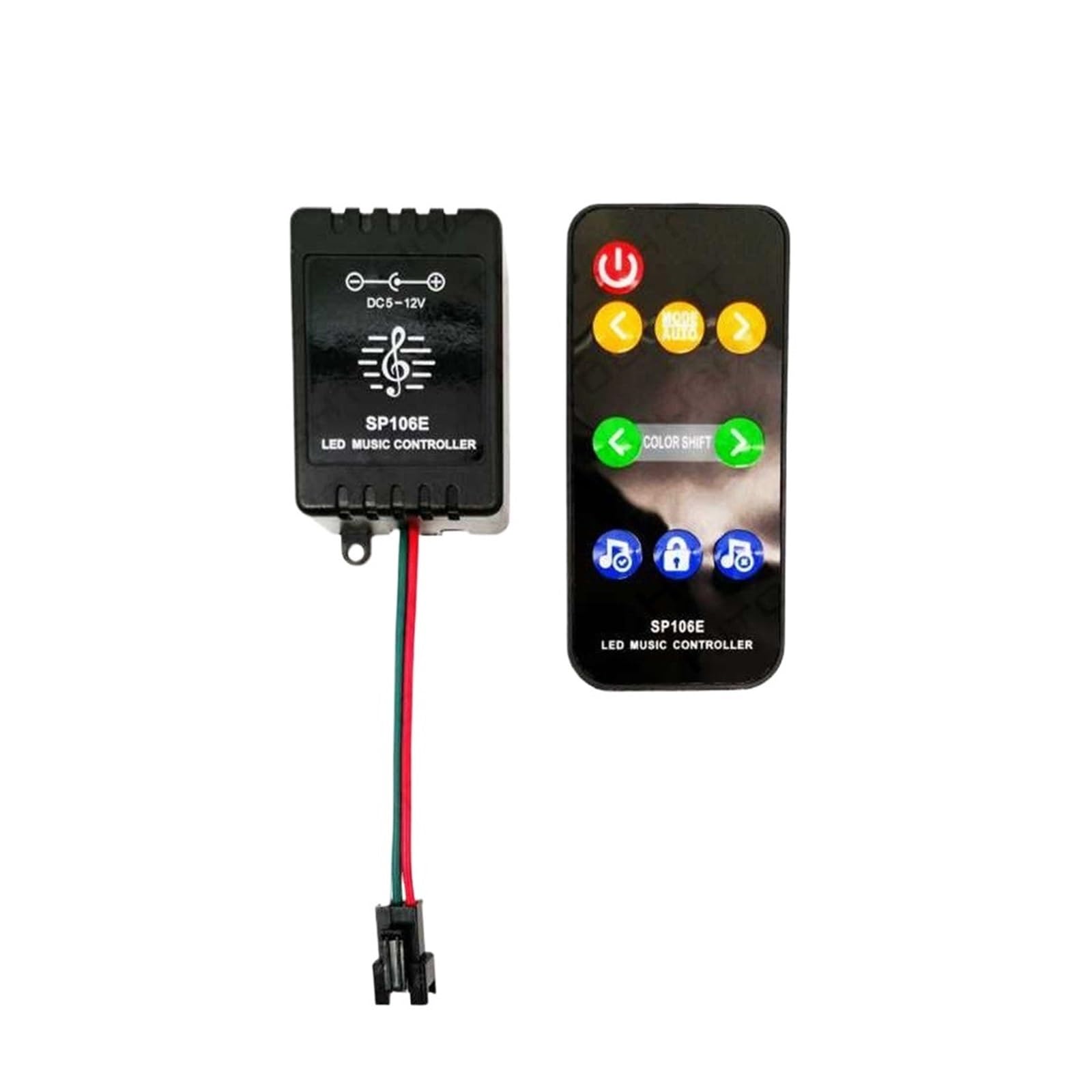 SP106E kontroler muzyczny DC 5 V - 12 V RF Pixel IC SPI kolorowa dioda LED do taśmy WS2812 WS2811 WS2812B SK6812