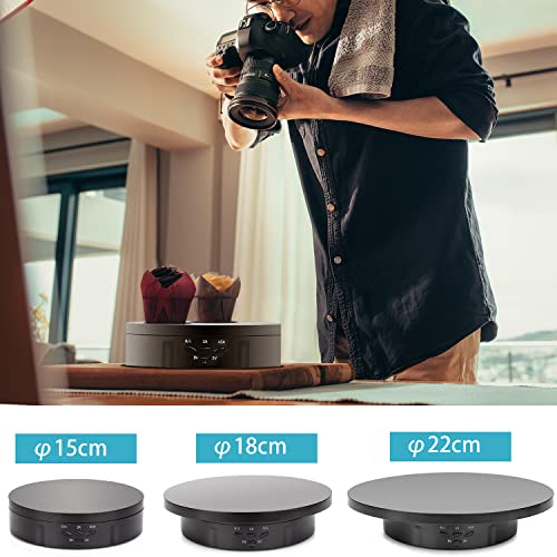 Leadleds 3 in 1 Rotating Display Stand 5V Electric 360 Degree Turntable with Remote Control for Photography and Video Shows (Black)