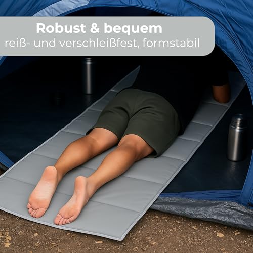 4in1 Strandmatte von StarK® - Faltbare Camping Isomatte 190cm x 60cm - Wasserhängematte für Pool und Strand – Gepolsterte Auflage für Gartenliege - Bequeme Sonnenliegen Auflage (Hell-Grau)